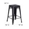 Merrick Lane Elba Series Metal Stool with Powder Coated Finish and Integrated Floor Glides